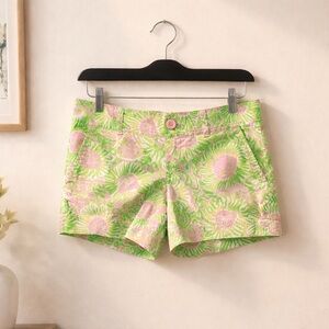 Lilly Pulitzer The Callahan Short Sunnyside Lion Preppy Green/Pink Womens Size 4